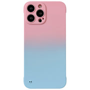 For iPhone 11 Frameless Skin Feel Gradient Phone Case(Pink + Light Blue)