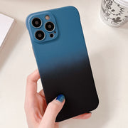 For iPhone XR Frameless Skin Feel Gradient Phone Case(Blue + Black)