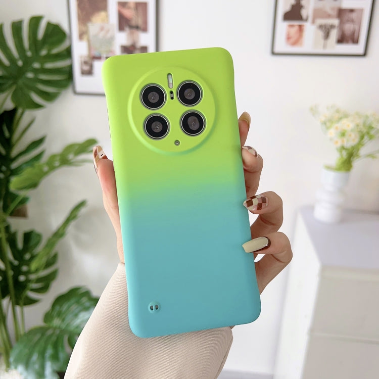 For Huawei P50 Frameless Skin Feel Gradient Phone Case(Green Blue)