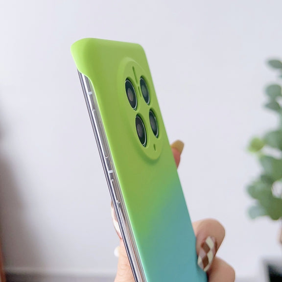 For Huawei P40 Frameless Skin Feel Gradient Phone Case(Orange Yellow)
