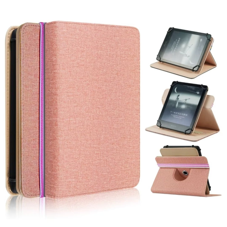 For 6 inch Rotating Universal Leather Tablet Case(Rose Gold)