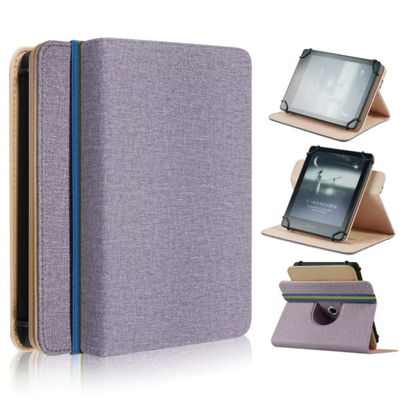 For 6 inch Rotating Universal Leather Tablet Case(Purple)