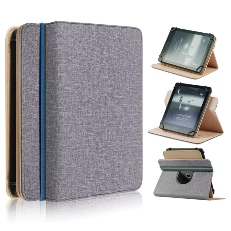 For 6 inch Rotating Universal Leather Tablet Case(Grey)
