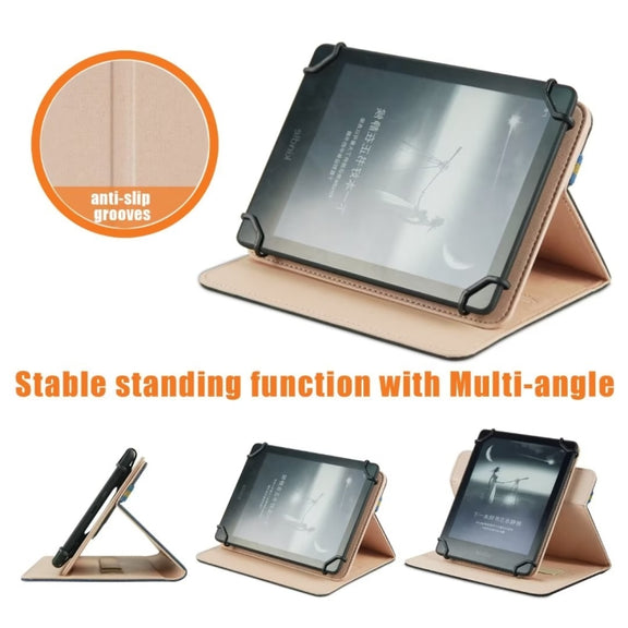 For 6 inch Rotating Universal Leather Tablet Case(Black)