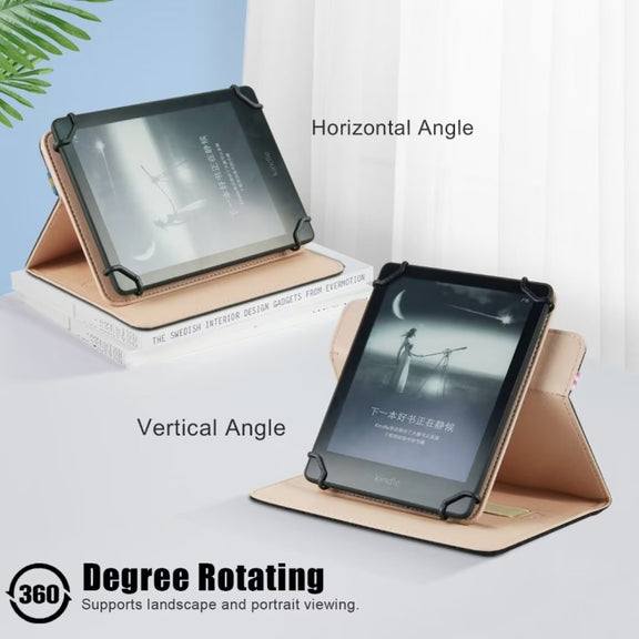 For 6 inch Rotating Universal Leather Tablet Case(Black)