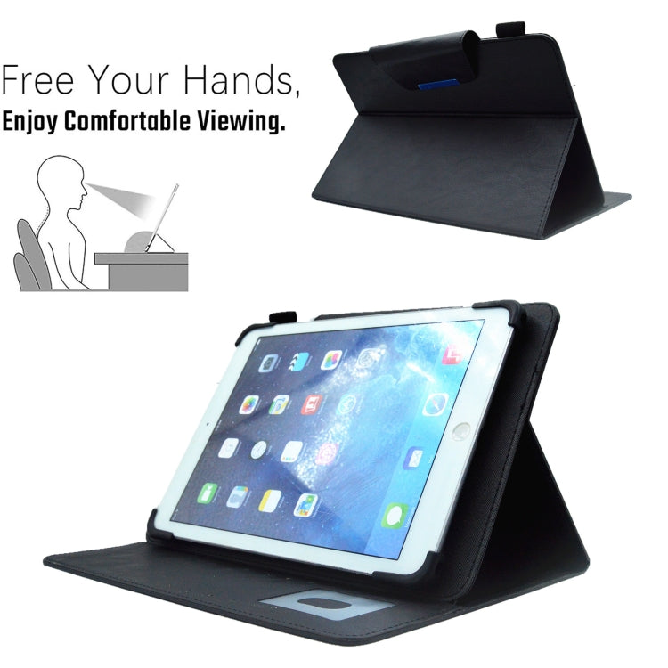 For 7 inch Suede Cross Texture Magnetic Clasp Leather Tablet Case(Black)