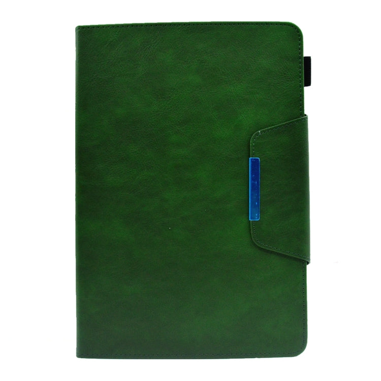 For 7 inch Suede Cross Texture Magnetic Clasp Leather Tablet Case(Green)
