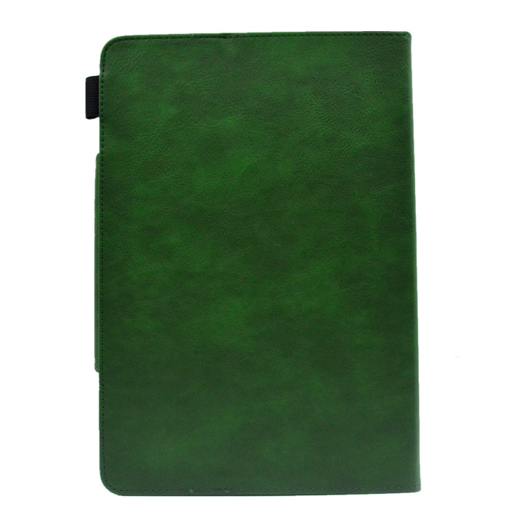 For 7 inch Suede Cross Texture Magnetic Clasp Leather Tablet Case(Green)
