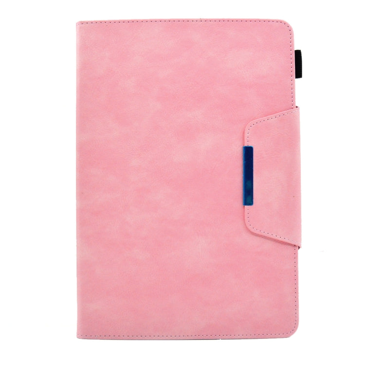 For 7 inch Suede Cross Texture Magnetic Clasp Leather Tablet Case(Pink)