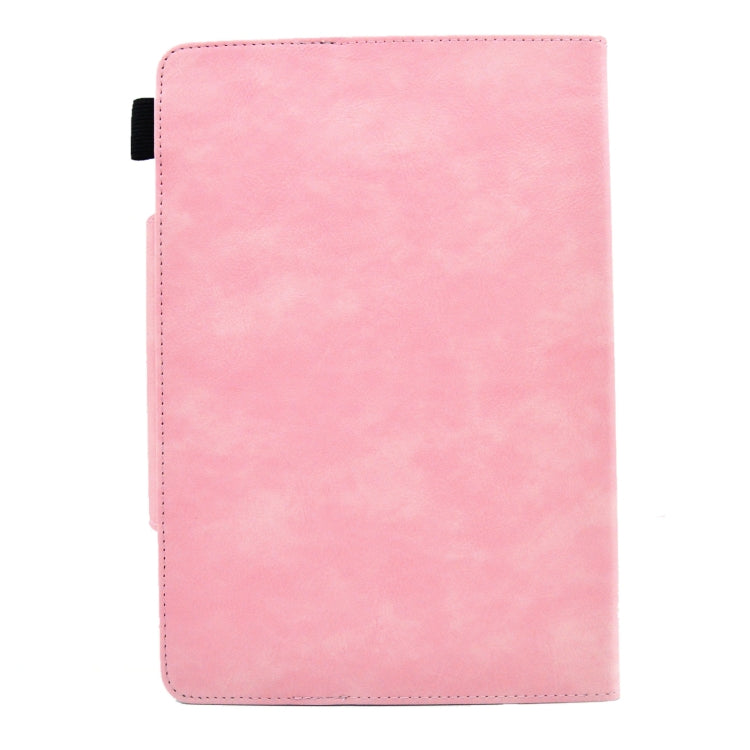 For 7 inch Suede Cross Texture Magnetic Clasp Leather Tablet Case(Pink)