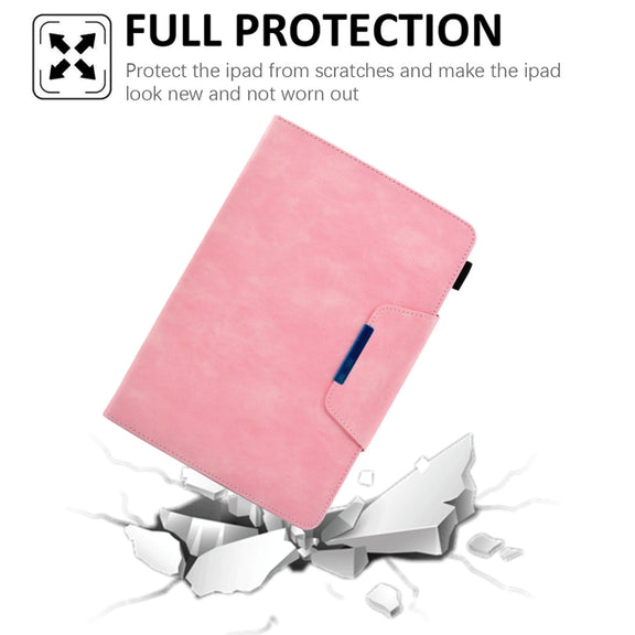 For 7 inch Suede Cross Texture Magnetic Clasp Leather Tablet Case(Pink)