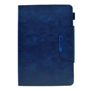 For 7 inch Suede Cross Texture Magnetic Clasp Leather Tablet Case(Blue)