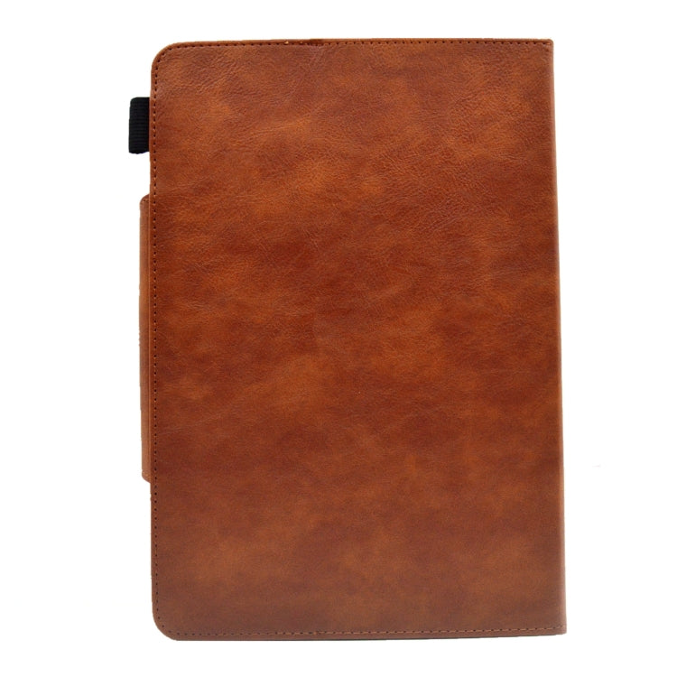 For 7 inch Suede Cross Texture Magnetic Clasp Leather Tablet Case(Brown)