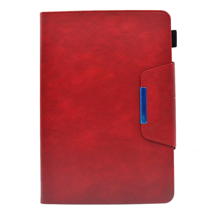 For 7 inch Suede Cross Texture Magnetic Clasp Leather Tablet Case(Red)