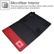 For 7 inch Suede Cross Texture Magnetic Clasp Leather Tablet Case(Red)