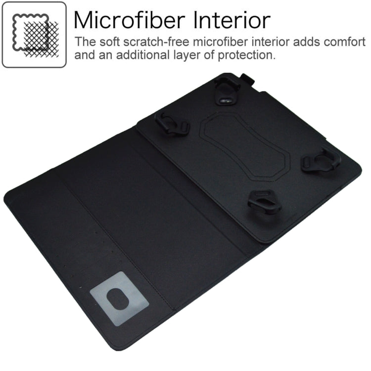For 8 inch Suede Cross Texture Magnetic Clasp Leather Tablet Case(Black)