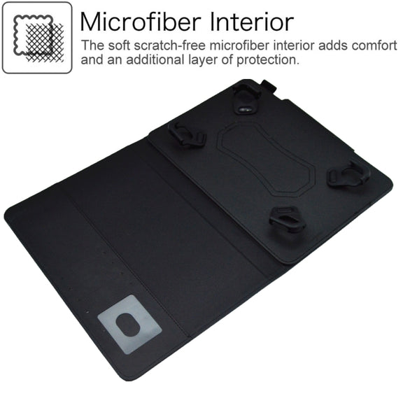 For 8 inch Suede Cross Texture Magnetic Clasp Leather Tablet Case(Black)