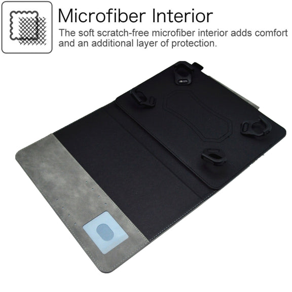 For 8 inch Suede Cross Texture Magnetic Clasp Leather Tablet Case(Grey)
