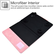 For 8 inch Suede Cross Texture Magnetic Clasp Leather Tablet Case(Pink)