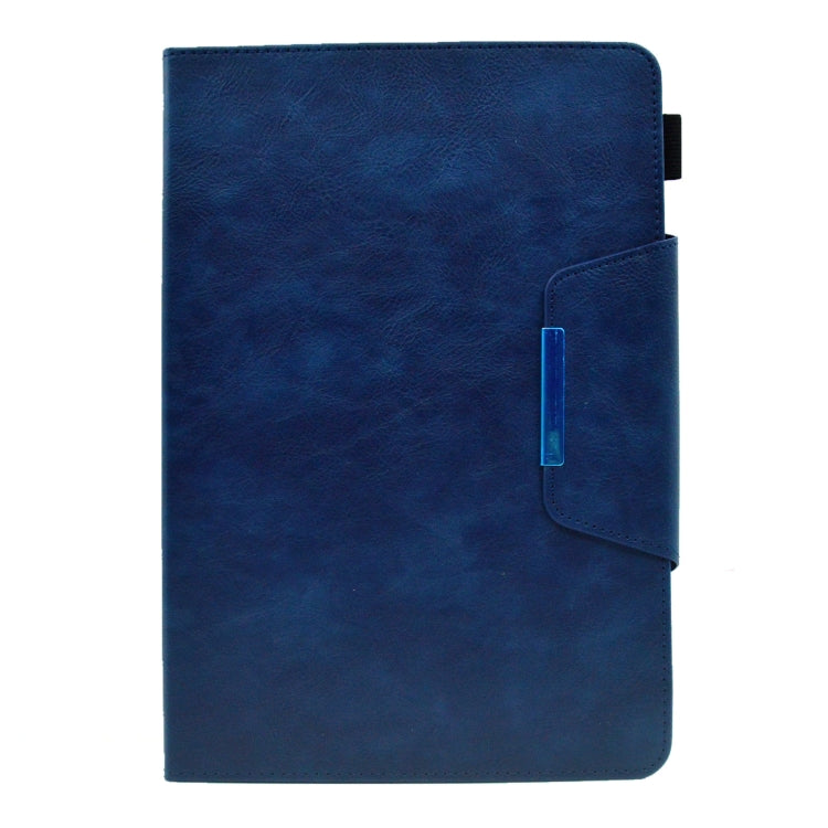 For 8 inch Suede Cross Texture Magnetic Clasp Leather Tablet Case(Blue)