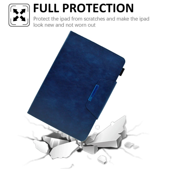 For 8 inch Suede Cross Texture Magnetic Clasp Leather Tablet Case(Blue)