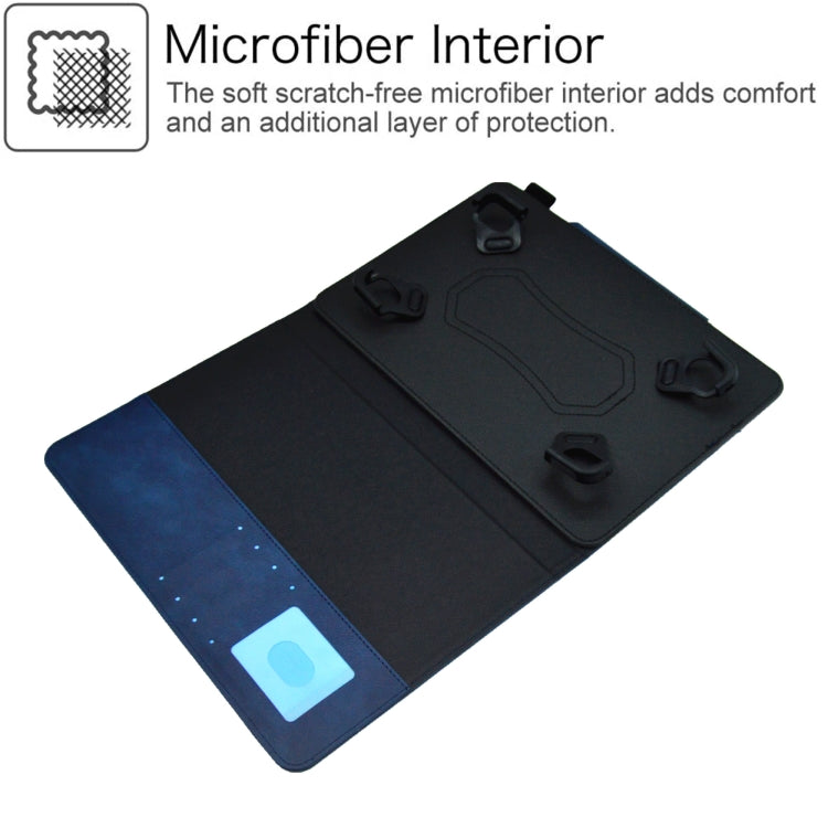 For 8 inch Suede Cross Texture Magnetic Clasp Leather Tablet Case(Blue)