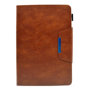 For 8 inch Suede Cross Texture Magnetic Clasp Leather Tablet Case(Brown)