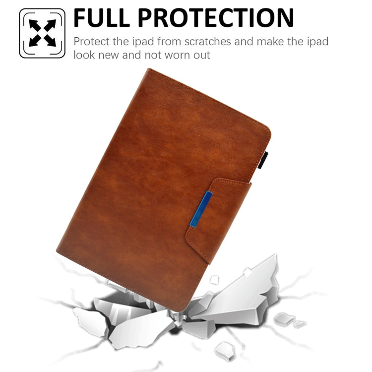 For 8 inch Suede Cross Texture Magnetic Clasp Leather Tablet Case(Brown)