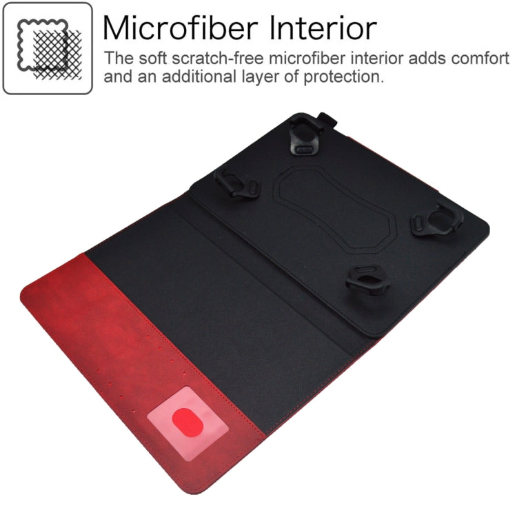 For 8 inch Suede Cross Texture Magnetic Clasp Leather Tablet Case(Red)