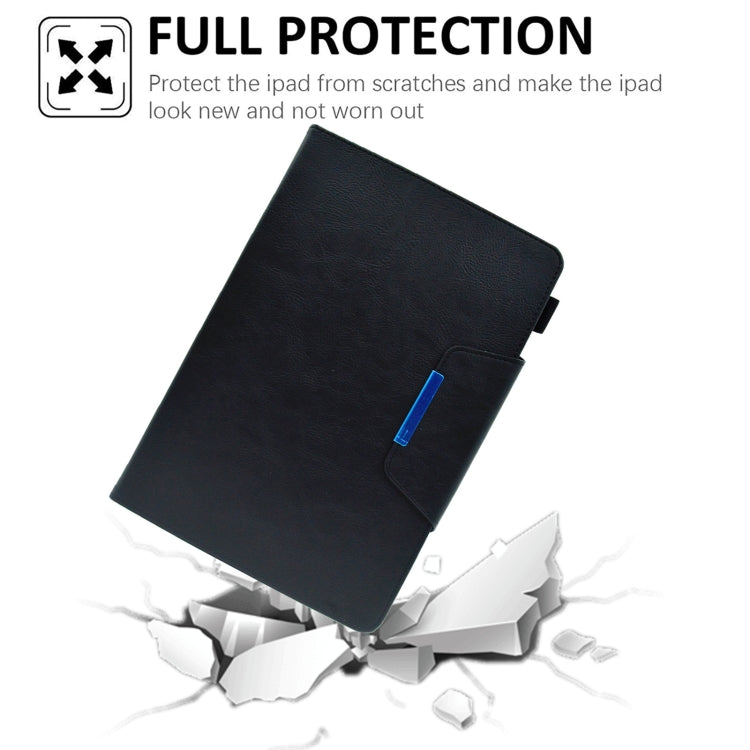 For 10 inch Suede Cross Texture Magnetic Clasp Leather Tablet Case(Black)