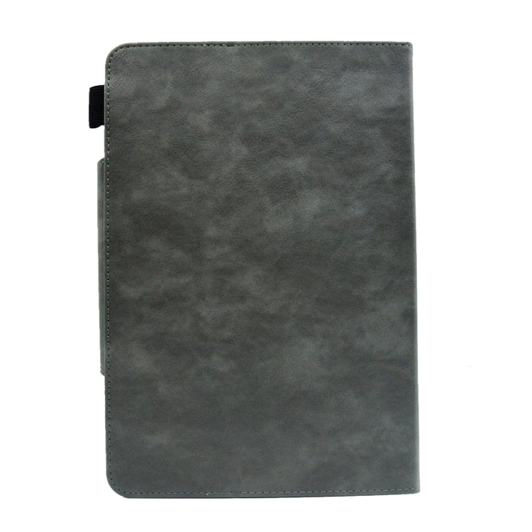 For 10 inch Suede Cross Texture Magnetic Clasp Leather Tablet Case(Grey)