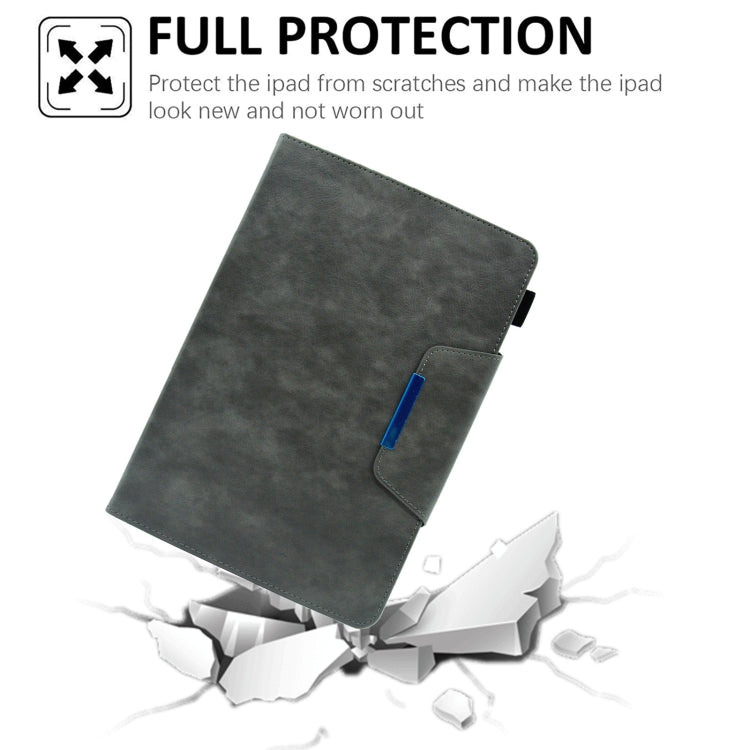 For 10 inch Suede Cross Texture Magnetic Clasp Leather Tablet Case(Grey)