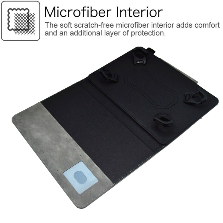 For 10 inch Suede Cross Texture Magnetic Clasp Leather Tablet Case(Grey)