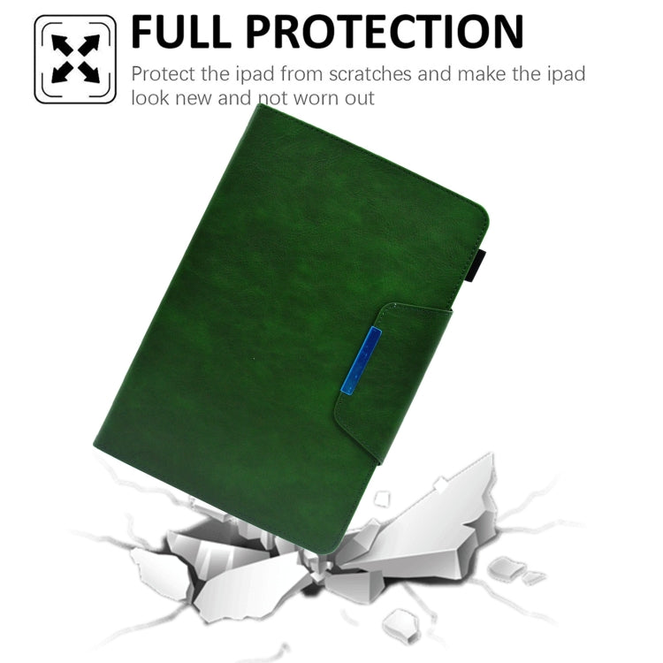 For 10 inch Suede Cross Texture Magnetic Clasp Leather Tablet Case(Green)
