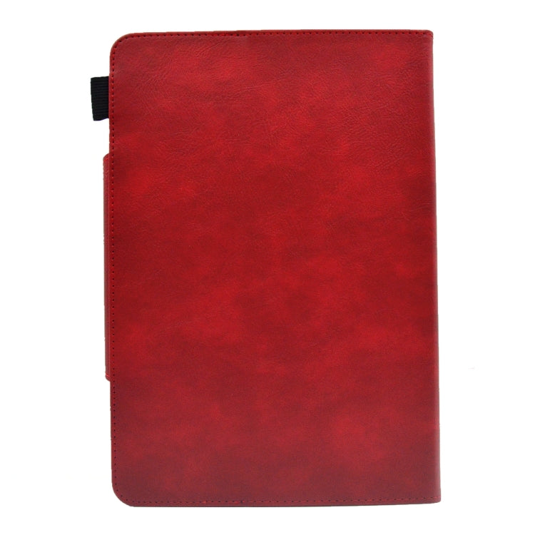 For 10 inch Suede Cross Texture Magnetic Clasp Leather Tablet Case(Red)