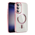 For Samsung Galaxy S23+ 5G CD Texture Plating TPU MagSafe Phone Case with Lens Film(Pink) - Galaxy S23+ 5G Cases by PMC TechLife | Online Shopping South Africa | PMC TechLife