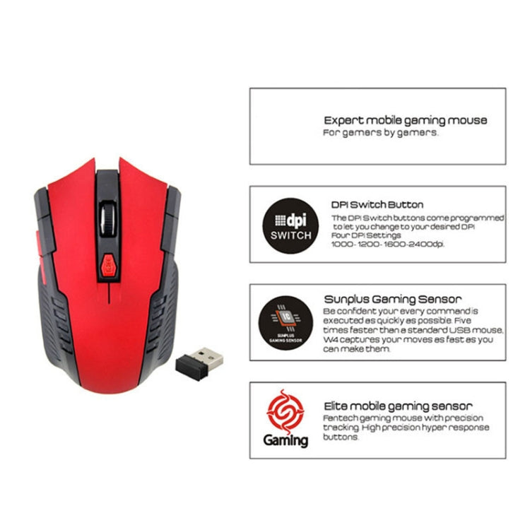 6-keys 2.4G 1600DPI Three-speed Adjustable Wireless Office Mouse(Silver Grey)