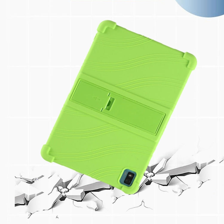 For TCL 10 Tab Max 10.36 inch Silicone Tablet Protective Case with Invisible Bracket(Black)