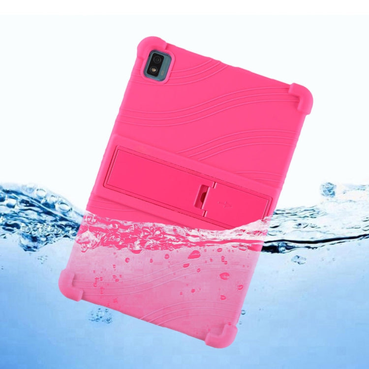 For TCL 10 Tab Max 10.36 inch Silicone Tablet Protective Case with Invisible Bracket(Black)