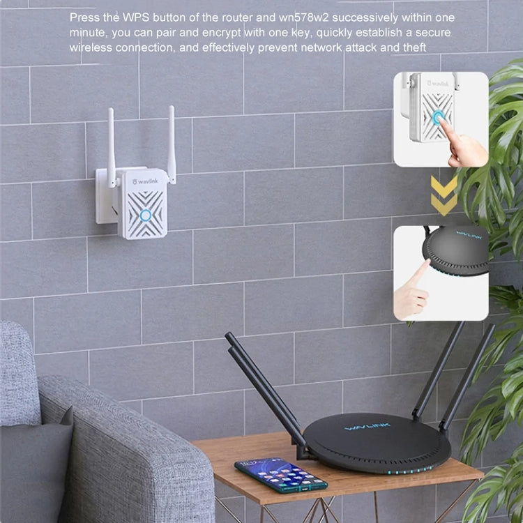 Wavlink WN578W2 300Mbps 2.4GHz WiFi Extender Repeater Home Wireless Signal Amplifier(EU Plug)