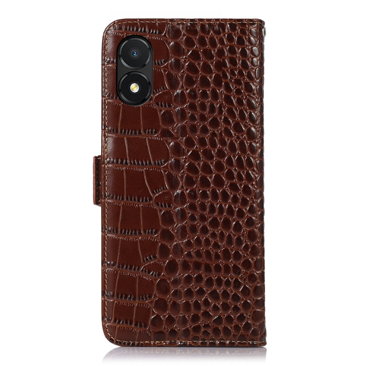 For Honor X5 Crocodile Top Layer Cowhide Leather Phone Case(Brown)