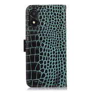 For Honor X5 Crocodile Top Layer Cowhide Leather Phone Case(Green)