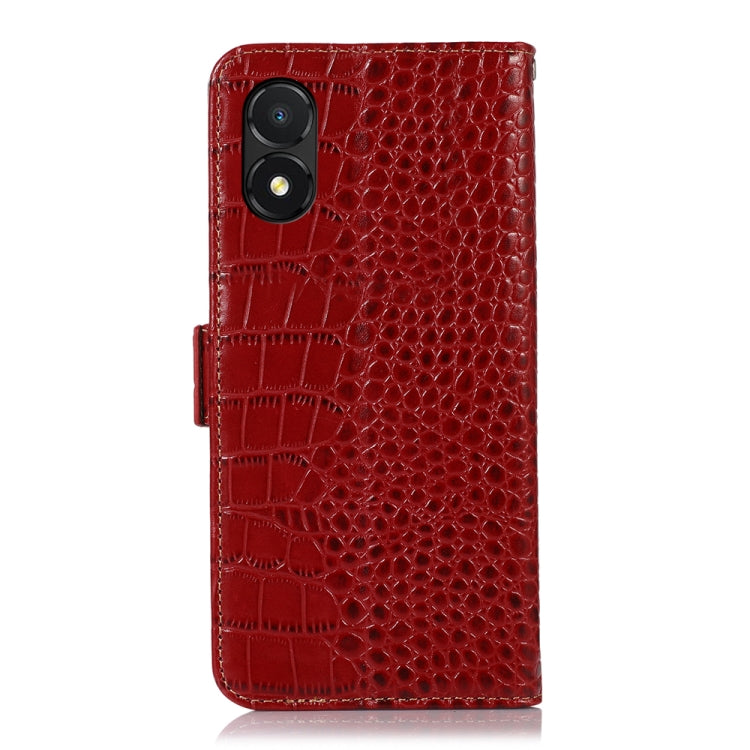 For Honor X5 Crocodile Top Layer Cowhide Leather Phone Case(Red)