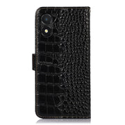 For Honor X5 Crocodile Top Layer Cowhide Leather Phone Case(Black)