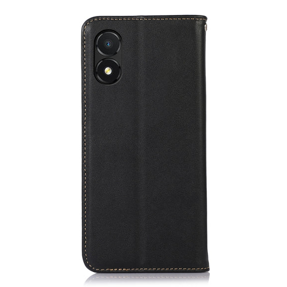 For Honor X5 KHAZNEH Nappa Top Layer Cowhide Leather Phone Case(Black)