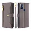 For Motorola Moto G Play 2023 Sheep Texture Cross-body Zipper Wallet Leather Phone Case(Grey) - Motorola Cases by PMC TechLife | Online Shopping South Africa | PMC TechLife | Buy Now Pay Later Mobicred
