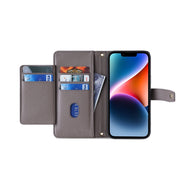 For Motorola Moto G Play 2023 Sheep Texture Cross-body Zipper Wallet Leather Phone Case(Grey)