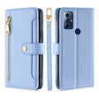 For Motorola Moto G Play 2023 Sheep Texture Cross-body Zipper Wallet Leather Phone Case(Blue) - free shipping - PMC TechLife - Order now!