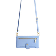 For Motorola Moto G Play 2023 Sheep Texture Cross-body Zipper Wallet Leather Phone Case(Blue)