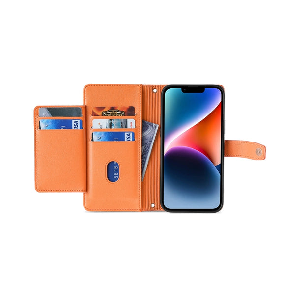 For Motorola Moto G Play 2023 Sheep Texture Cross-body Zipper Wallet Leather Phone Case(Orange)